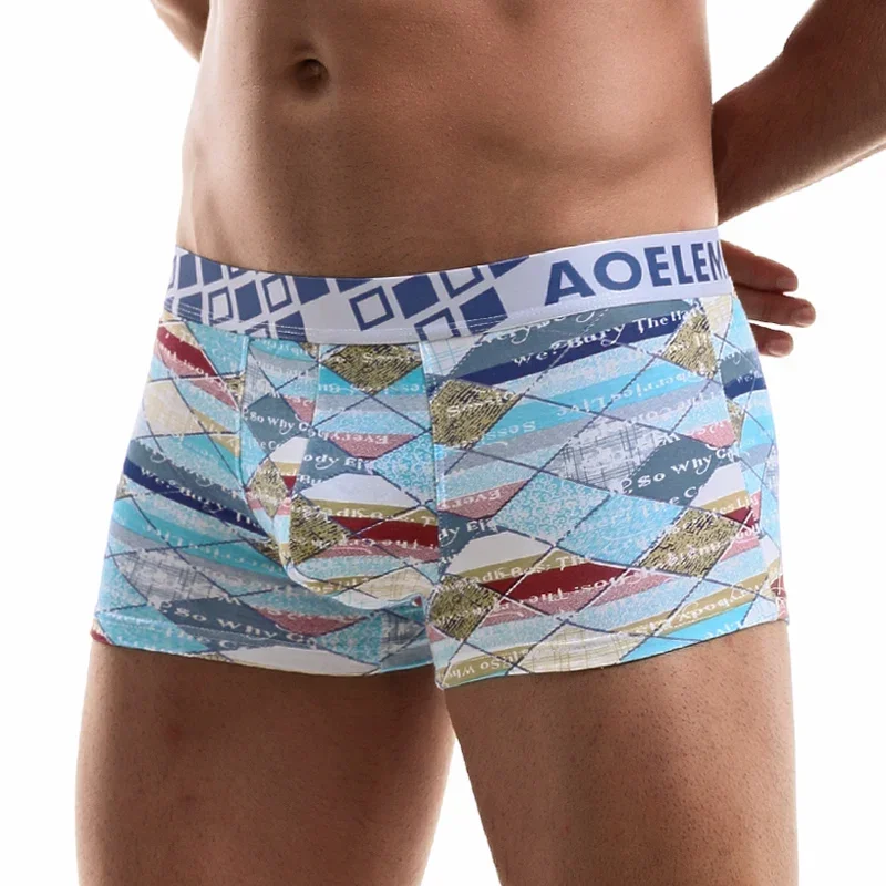 

5PCS Men's briefs, modal boxers, sexy prints, personality, breathable boxers, trendy mid-rise youth shorts