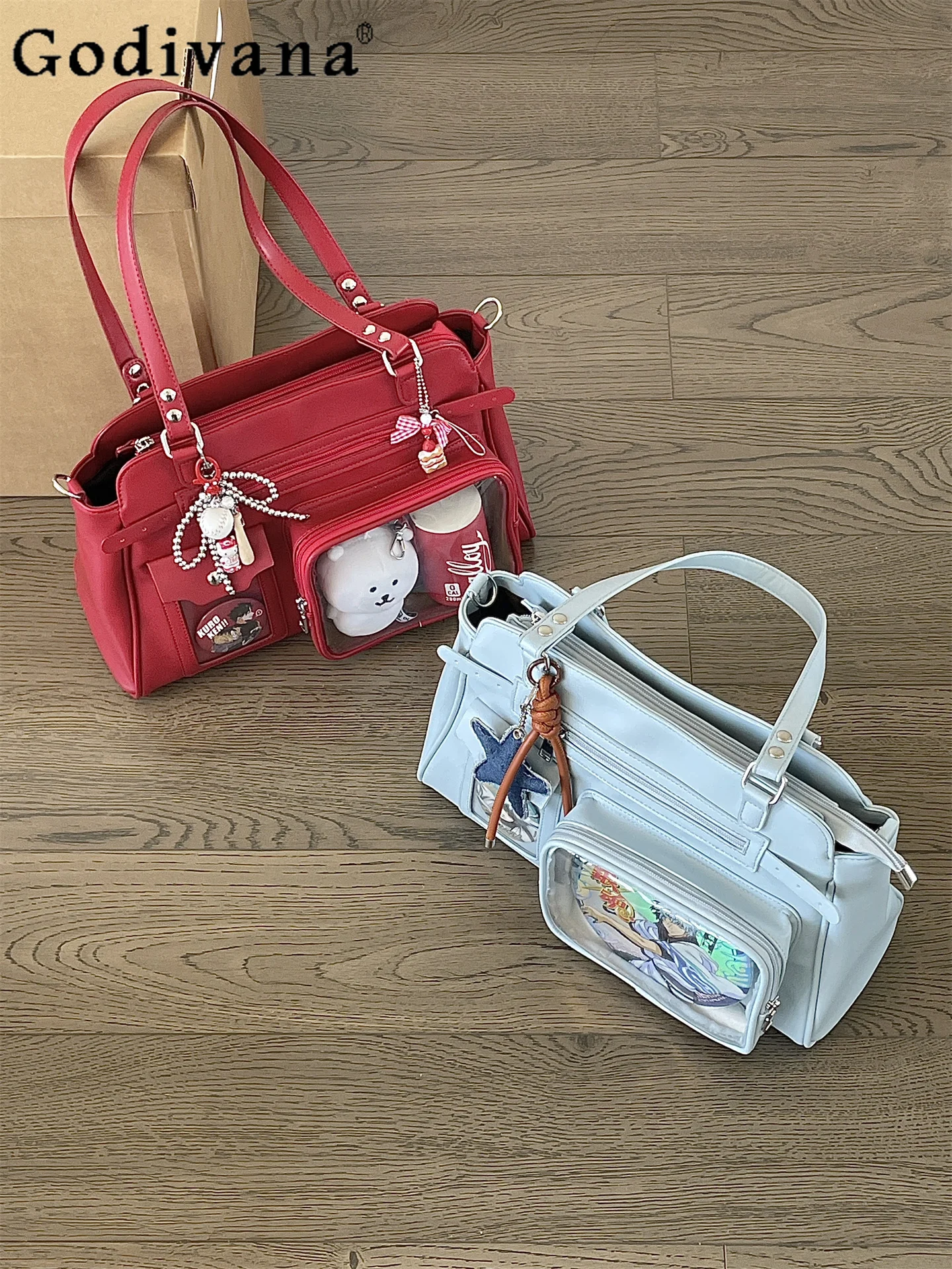 

2D Japanese Original Lolita Pain Bag 10cm Cute Doll Bag Commuting Casual Versatile Fan Shoulder Crossbody Bag for Women