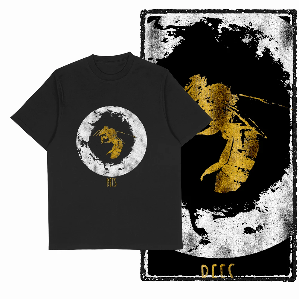 

Cool Mead Модная повседневная свободная мужская футболка с короткими рукавами и забавным крутым рисунком пчелы с принтом большого размера, мужская модная и