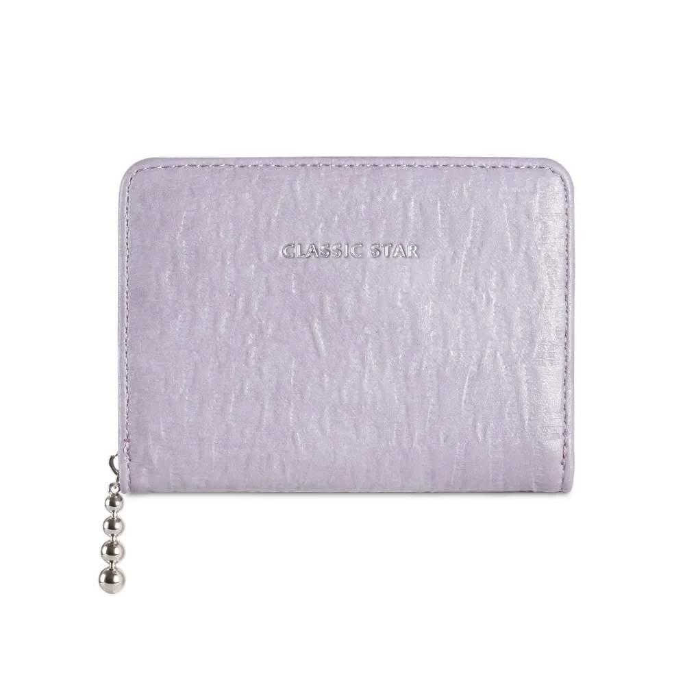 

Cute Zipper Short Wallet Multi-Card Slot Small Ball Pendant Coin Purse PU Leather Money Clip Women Girl
