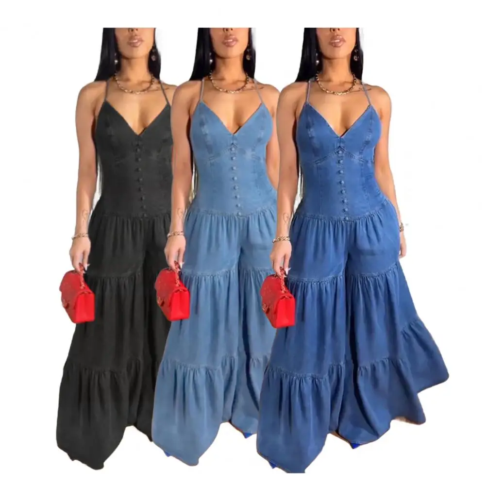 

Womens Casual Loose Overalls Jumpsuits One Piece 2026 Vintage Women Rompers Jumpsuits Women Sleeveless Elegant Wide Leg Trousers