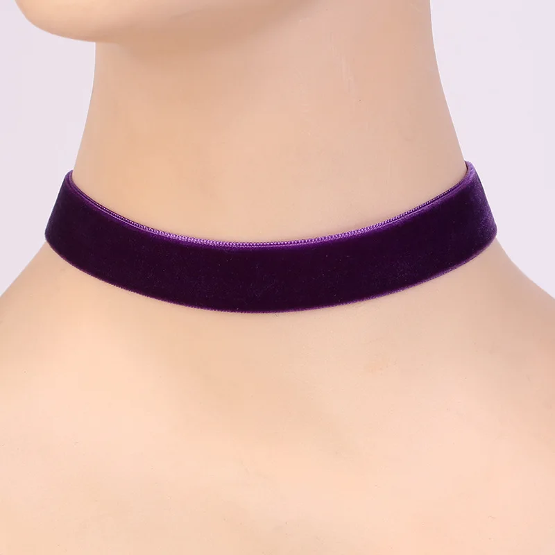 2CM Vintage Samt Halsketten für Frauen Mädchen Retro Einfache Kragen Schlüsselbein Halsketten Hochzeit Party Mode Schmuck Geschenk – Detail 5