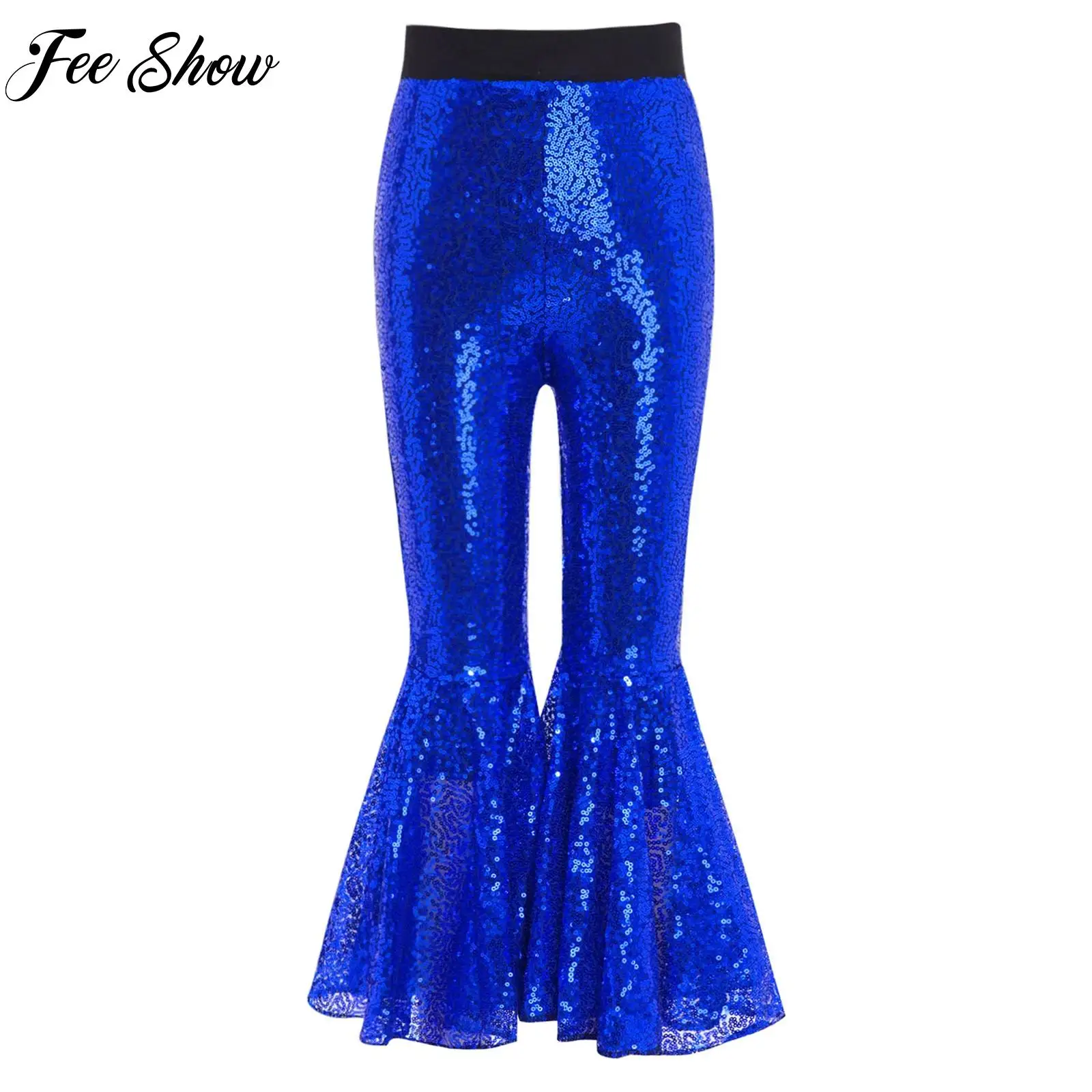 

Girls Sequin Flare Pants Sparkle Bell Bottom Trousers Glitter Dance Trousers Jazz Hip Hop Performance Costume Show Party Clothes