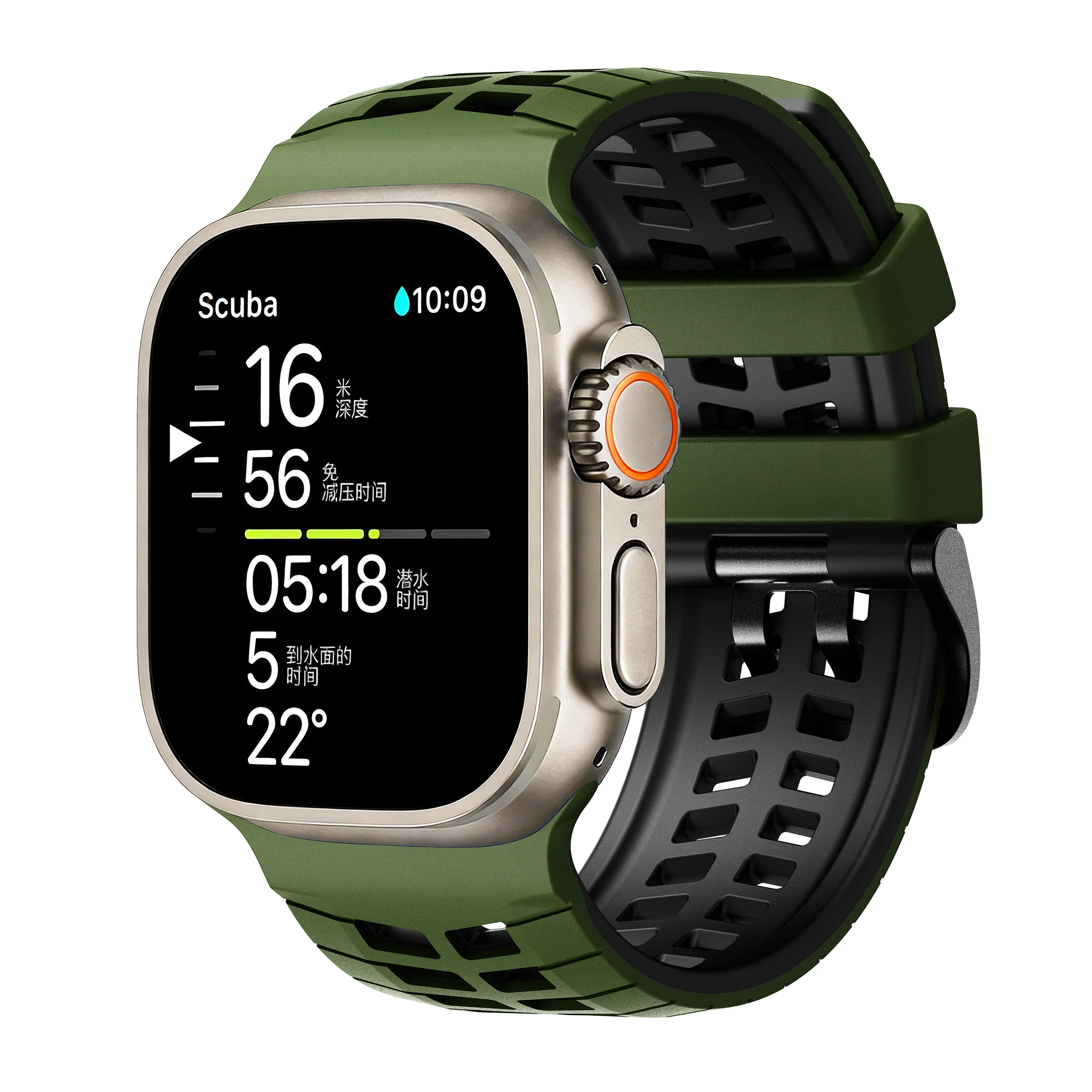 Strap for Apple Watch Ultra 2 3 49mm Series 11/10/9/8/7/SE 45/44mm Sport Silicone Band with Decompression Holes iWatch Wristband