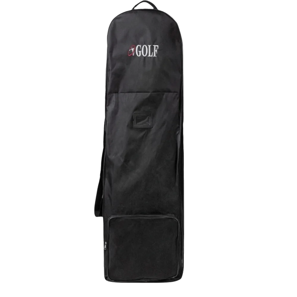 Black Golf Travel Bag Oxford Cloth Foldable Golf Bag Cover Adjustable Storage Strap Rolling Wheel Golf Club Travel Case