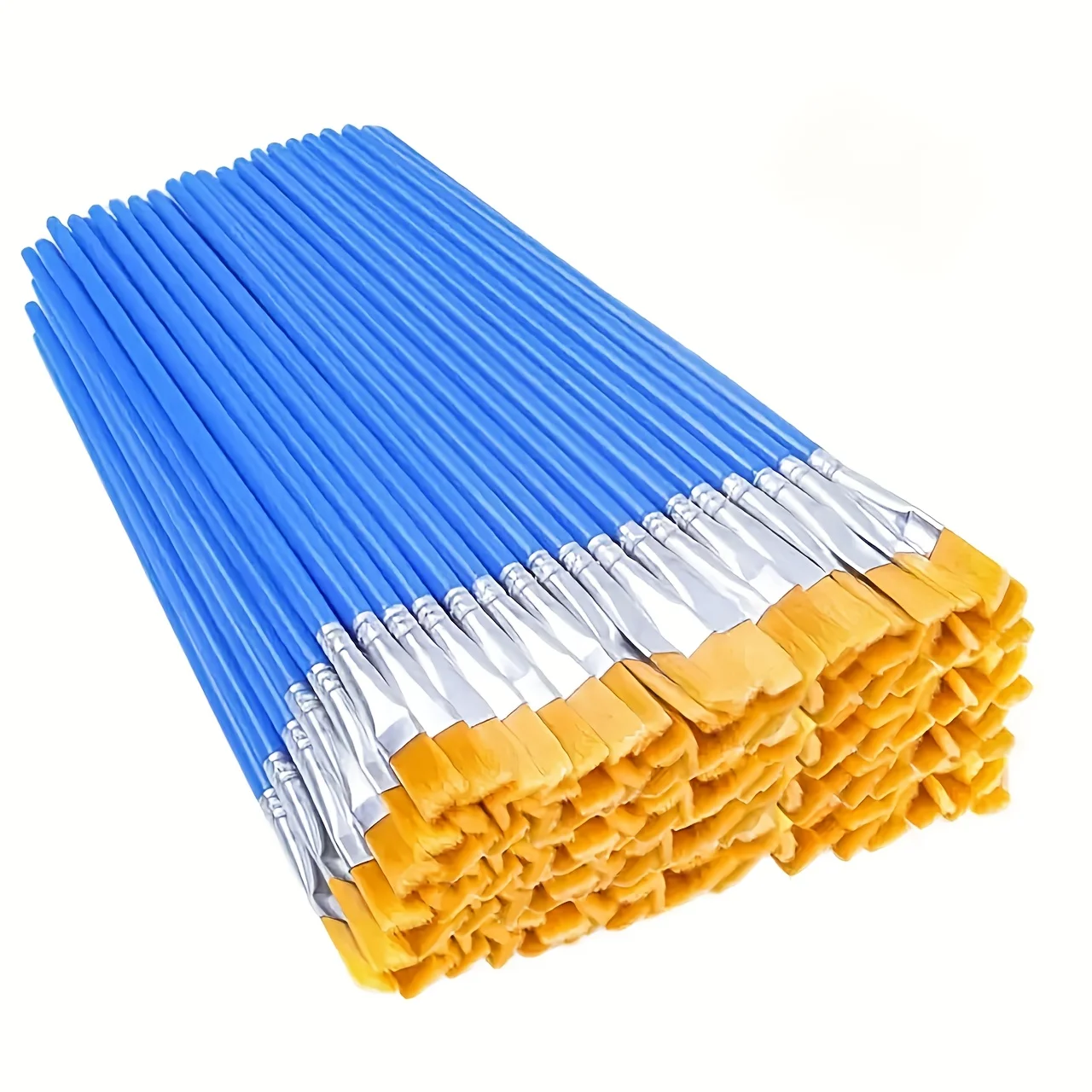 15/25Pcs Multi-Purpose Flat Head Paint Brushes Portable Compact Flat Bristle Brush Set For Drawing Sketch Craft Calligraphy Wate