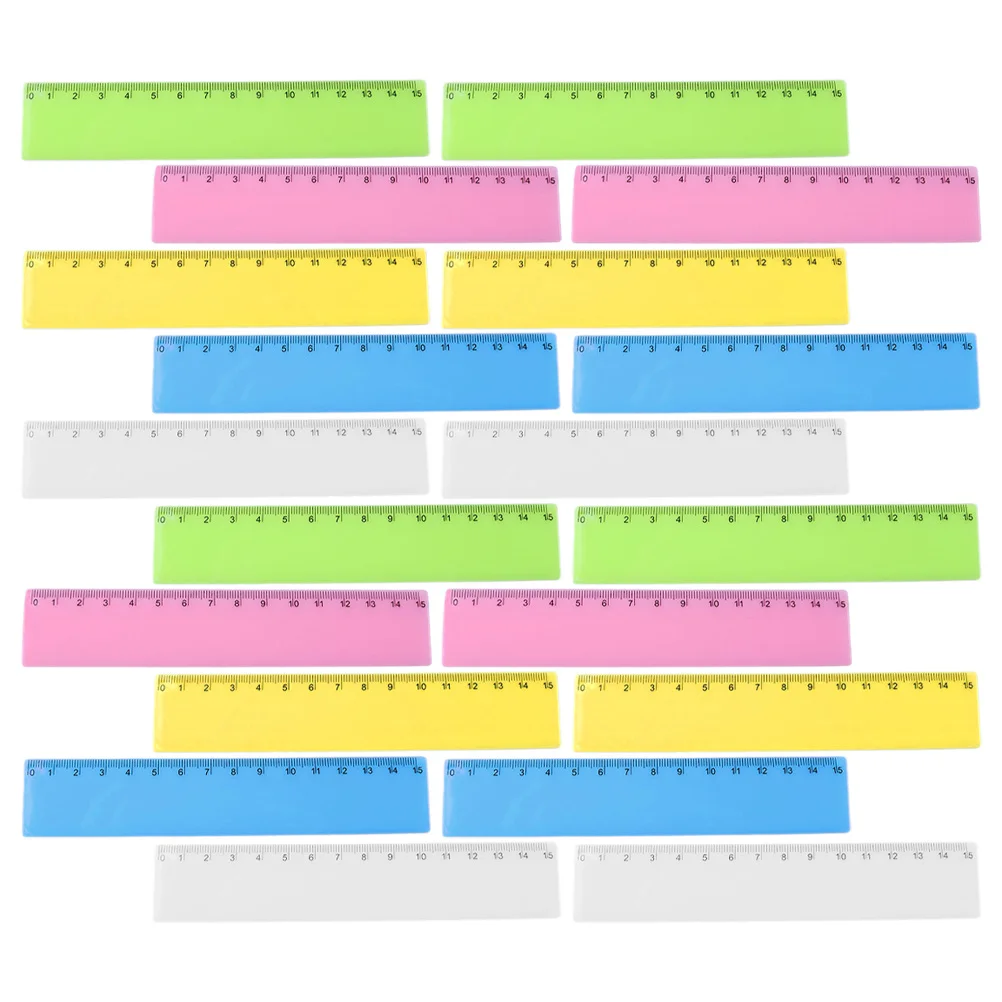 Reglas medidoras de plástico de colores, 25 uds., reutilizables, ligeras, portátiles, multifunción, accesorios para el aula de dibujo