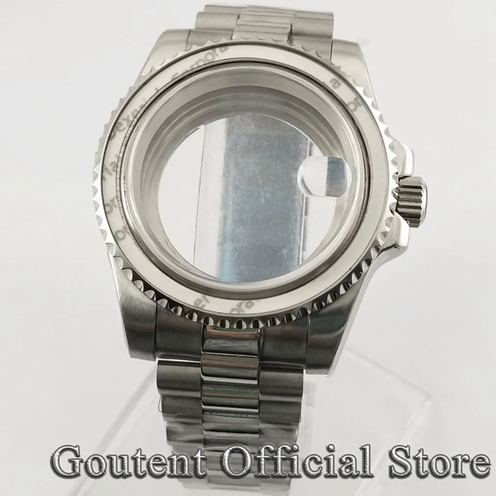 Goutent 40mm Sapphire Crystal Watch Case President Bracelet Fit NH35 NH36 ETA 2836 2824 DG2813/3804 Miyota 8215 PT5000 Movement