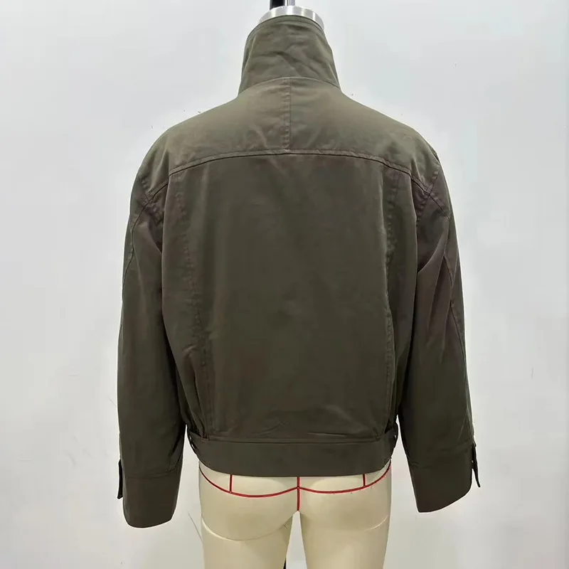 ANJY ربيع الخريف جديد إمرأة موضة الكورية نمط الوقوف طوق الزنانير تصميم سترة العصرية عادية تقسم سليم الشرير معطف A16937 #6