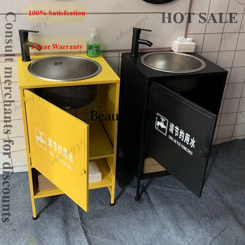 D1089 Industrial Style Creative Washbasin Bar-Dining Integrated Washbasin Vintage Wrought Iron Column-style Washbasin Cabinet Se