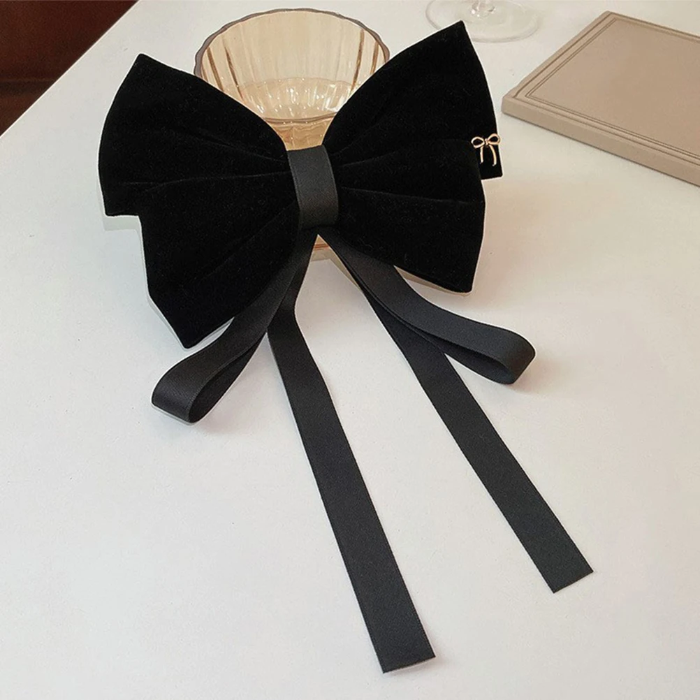 

Заколки с большим бантом для женщин, большие банты для волос, легкие черные ленты для девочек, аксессуары, заколки на Хэллоуин, заколки для волос с хвостиком