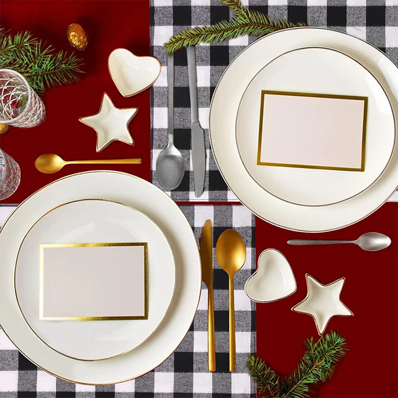 Christmas Style Checkered Placemat Suitable for Holiday Parties Living rooms Dining Table Decoration 30x40cm 2/6/12PCS view 4