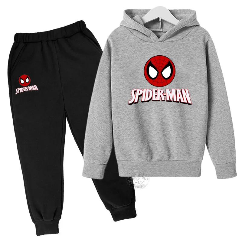 Marvel Spiderman Children Boys Hooded  The Avengers Autumn Sweatshirts Clothes For Kids Pullovers Tops Teen Boys Hoodie Set ﻿