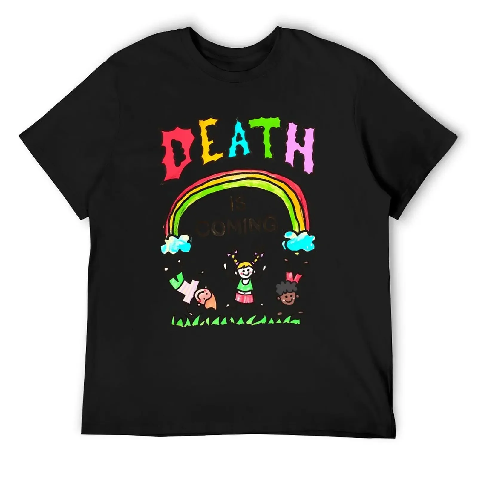 Death Is Comming T-Shirt new edition street wear kawaii clothes boys animal print slim fit t shirts for men