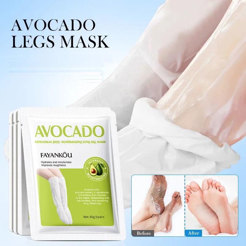 

Avocado Moisturizing Long Hand Foot Mask Hydrating Nourishing Exfoliating Skin Care Leg Film Improve Callus Soft Whitening Care