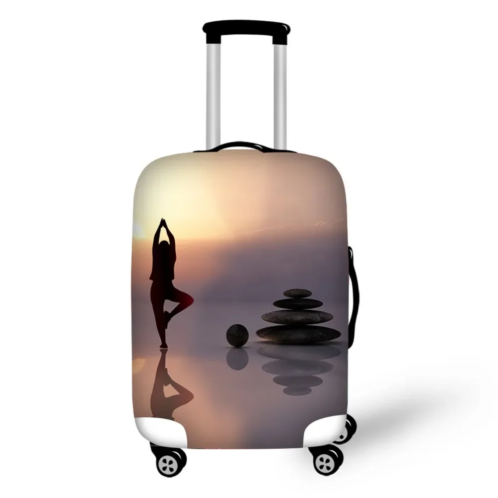 Yoga dancing patterns Elastic Luggage Protective Cover Zipper Suit For 18-32 inch Trunk Case Travel Suitcase Covers Bags