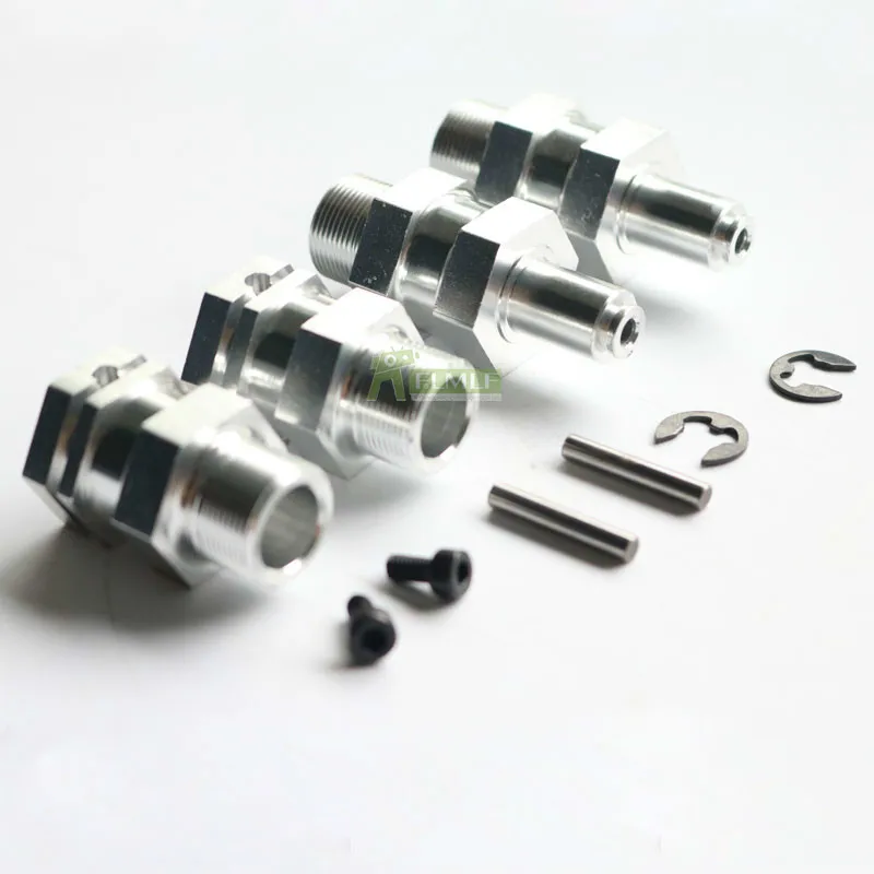 Conjunto de cubo hexagonal de liga, 24mm, extensão do eixo, ideal para 1/5, hpi, rofun, rovan km, baja, 5b