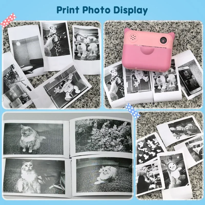 

Kids Camera Thermal Printing Paper 3.6 Meters Per Roll 57*27mm Waterproof and Oil Proof,Color Watercolor Pen,Cute Stickers