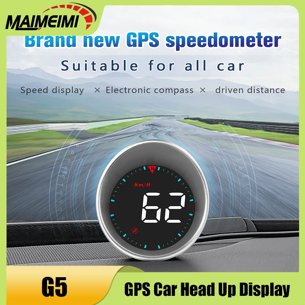 

Car GPS Head Up Display Digital Alarm Overspeed Warning Universal Speedometer G5 LED Backlight GPS Compass Auto Accessories