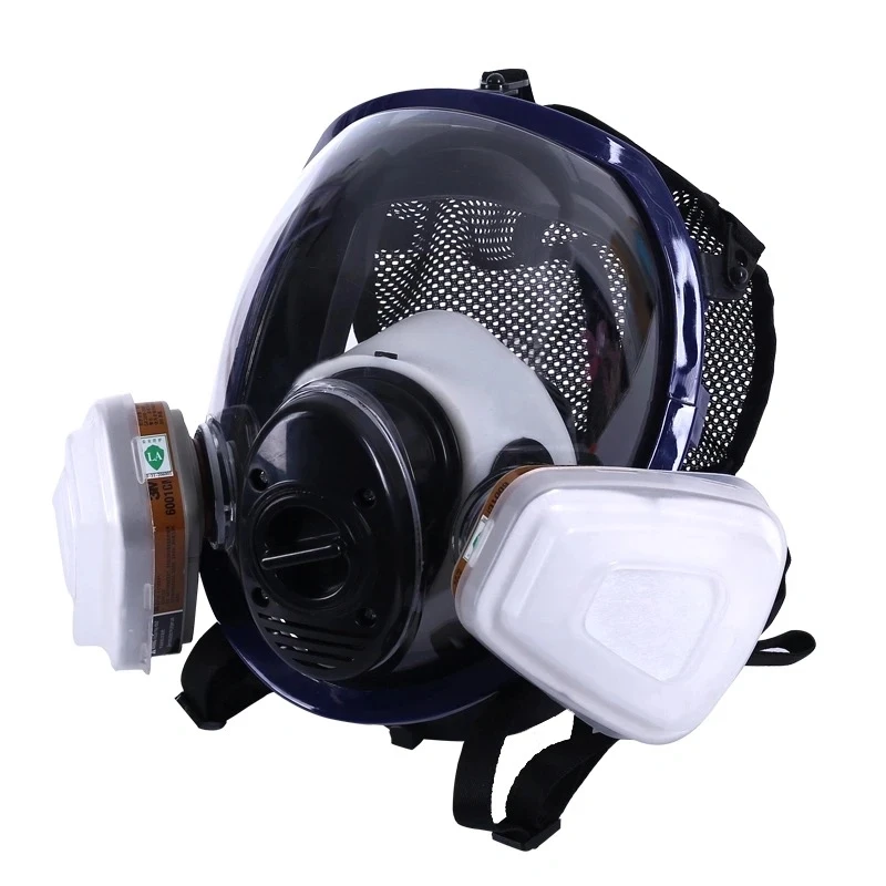 

Spherical 3 Ports Multipurpose Full Gas Mask Super Clear Fully Sealed Protective Mask Spray Paint Industrial Pollution Gas Mask