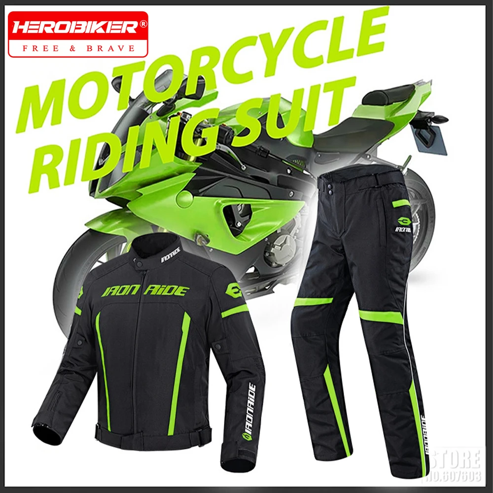 

Motorcycle Riding Set Waterproof Breathable And Anti Fall Off-road Motorcycle Travel Suit Moto windbreak Jacket Suit