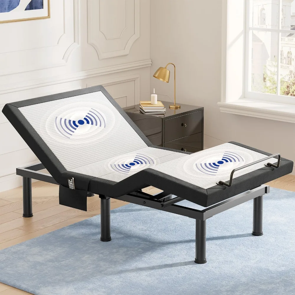 T600 Adjustable Bed Frame Twin XL Size with Remote & Massage - Syncable Electric Beds Bases, Zero Gravity, USB, Side