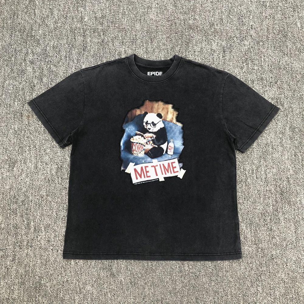 

Yao Fashion Panda Graphipcs Print Summer Tee Tops Street Style Oversize Casual Vintage Daliy Wear Unisex T Shirt For Men