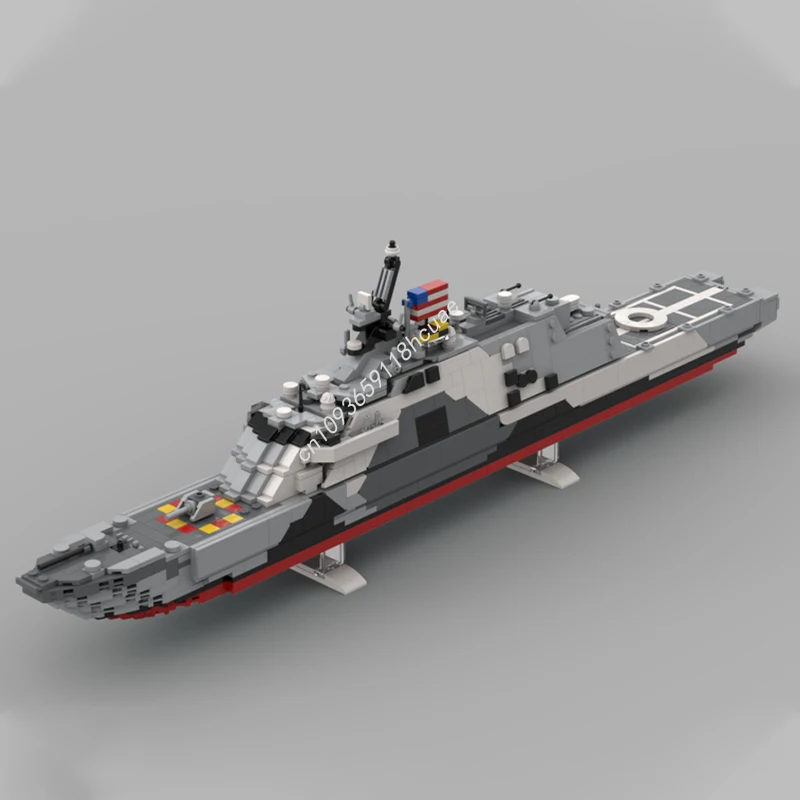 

1090 шт. MOC USS Freedom LCS-1 камуфляжные строительные блоки STEM образовательная конструкция пластиковая развивающая рождественская игрушка в подарок