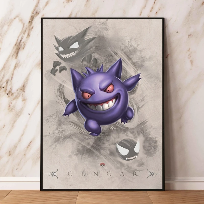 Póster y pintura de Pokemon Psycanck, figuras de acción para niños, impresiones artísticas impresas en HD, regalos para amigos, decoración del hogar, pinturas, imagen