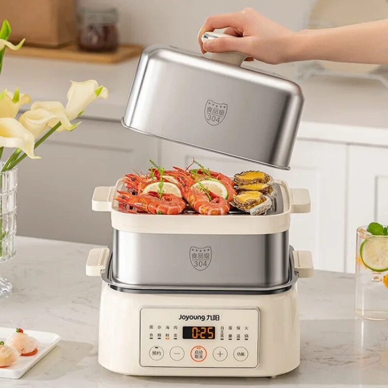 Joyoung كبير 10L وعاء باخرة كهربائي متعدد الأغراض طباخ طبقة مزدوجة تبخير الكعك إناء/ قدر 24H الدفء قدر الغذاء البخاري 220 فولت
