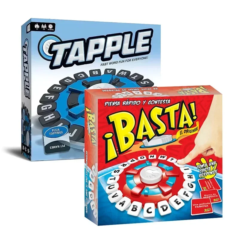 New Basta Spanish Word Game Fast-Paced Family Board Game The Quick Thinking Letter Pressing Tapple Games versión en español