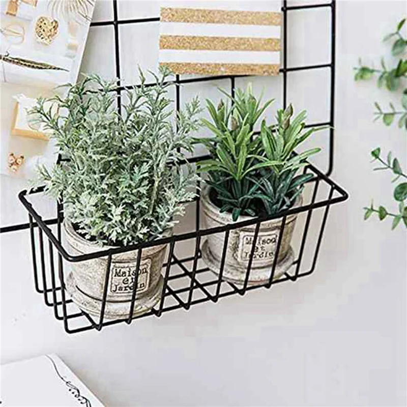 

SYW-12PCS Shelf For Design Metal Wall Grille, Shelf Design Grid Photo Wall Used For Lattice Photo Wall Wire Basket
