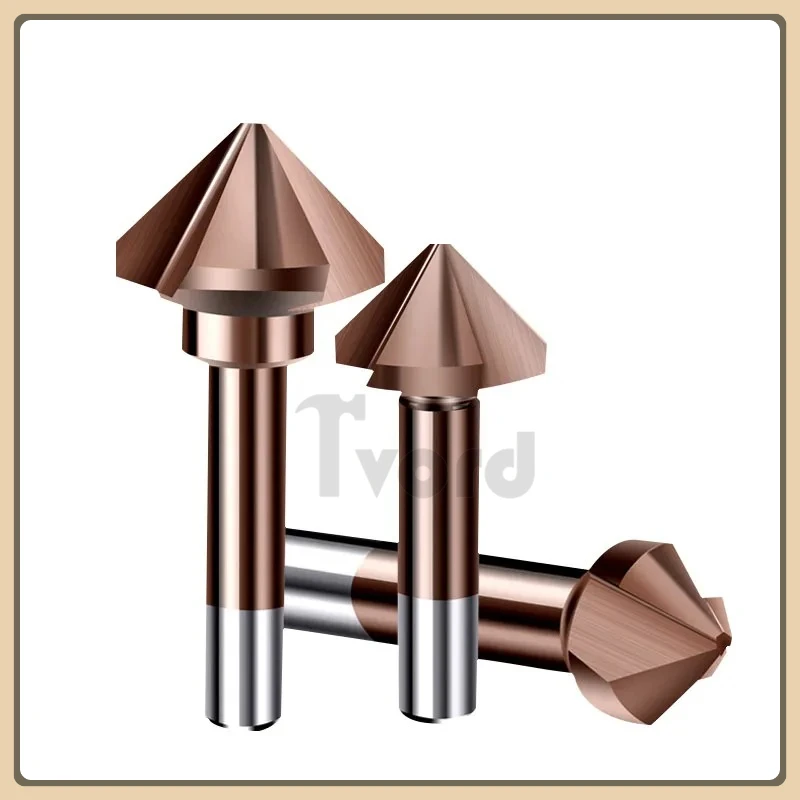 

90 Degree M35 Cobalt Chamfer Countersink Drill Bit 3 Flutes Deburring Stainless Steel Reaming Chamfering Cutter 6.3-40mm