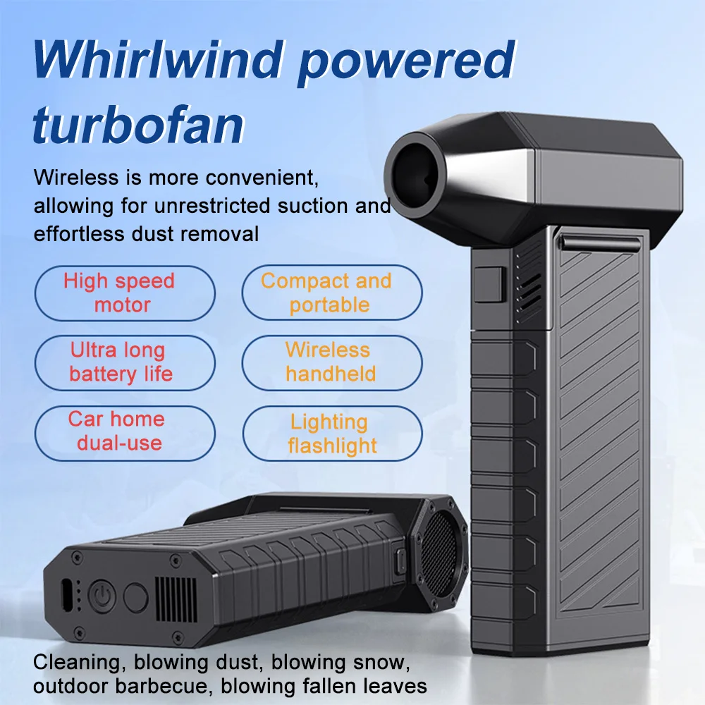 

Mini Turbo Jet Fan 130000RPM Wind Speed 55m/s Brushless Motor Handheld Duct Fan High-Performance Cyclone Turbo Electric Blower