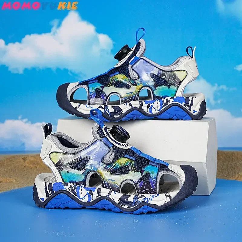 

New Summer Sports Shoe Children Shoes Fashion Casual Sandals Boys Baotou Beach Shoes Outdoor Trend Women Shoes Camouflage Button