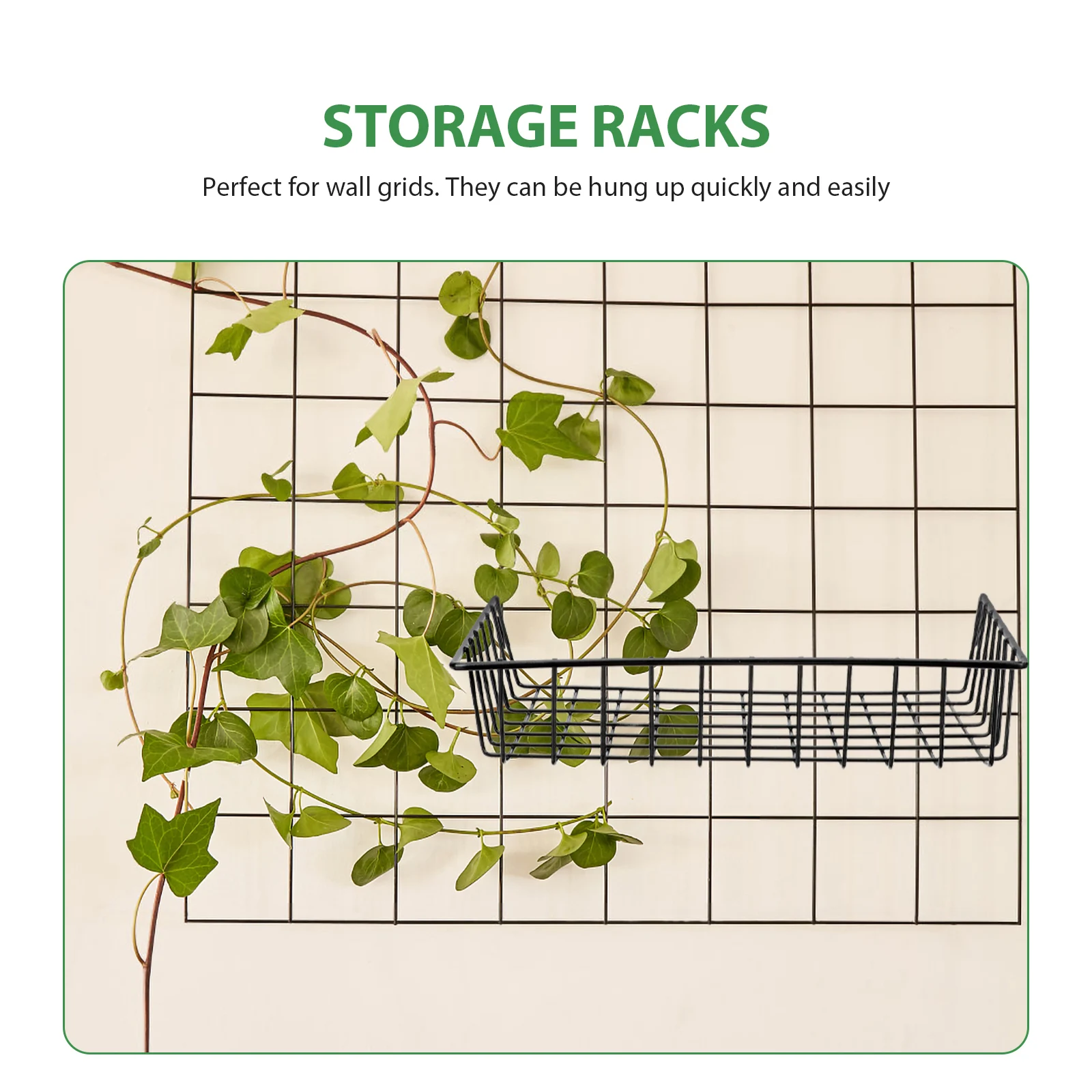 

2pcs Storage Baskets Metal Wall Hanging Organizer Black Bins Pegboard Accessories Space Saving Home Hotel Kitchen