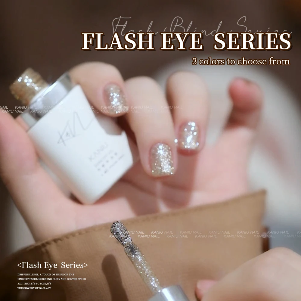 Kaniu 12ml glitter gel unha polonês verão prata brilhante espumante unha polonês semi-permanente uv gel arte do prego manicure verniz