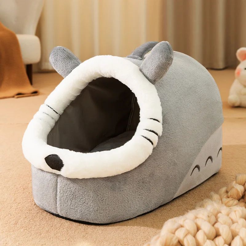 Warm Cat House Autumn and Winter Cat Cradle Cat Bed Cat House Semi Closed Dog House Pet Supplies Beds for Samll Middle Dogs