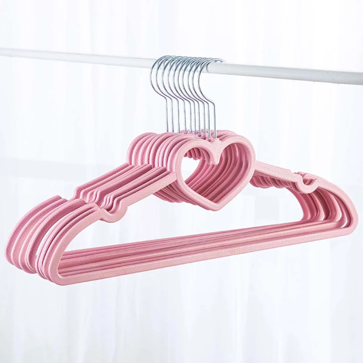 

10 Pcs Clothes Hangers Strong Plastic Coat Hanger Shape Design Anti Rust Hooks Home Garment Rack for Men Women