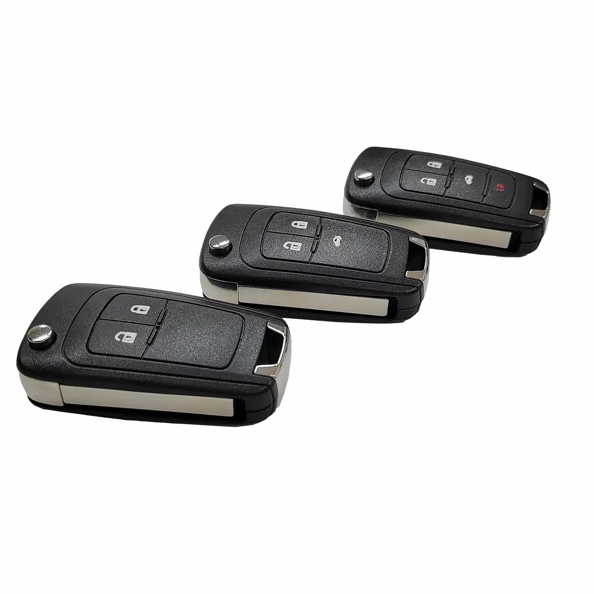 Flip Folding Remote Car Key Shell for Chevrolet Cruze Epica Lova Camaro Impala Compatible with HU100 Blade 2/3/4/5 Buttons