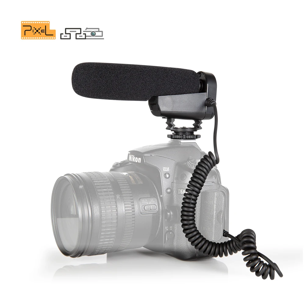 Pixel Shotgun Microphone for Canon Sony Nikon Camera Interview Live Streaming Video Shooting MC-550