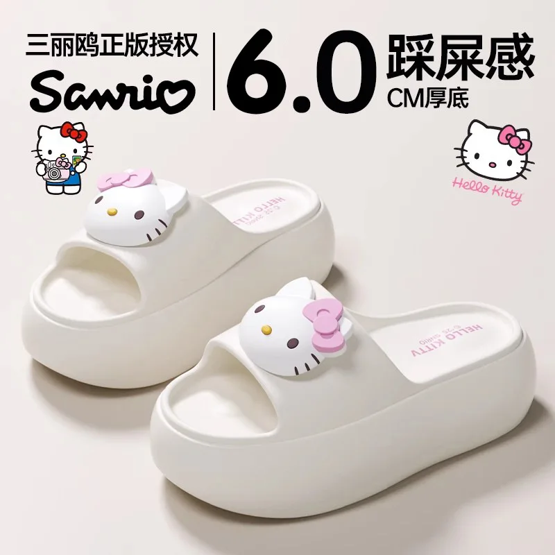 

Anime Sanrios Hello Kitty Girl Summer Slippers Thick Eva Sole Anti Slip Home Bathroom Slipper Student Indoor Soft Comfor Sandals