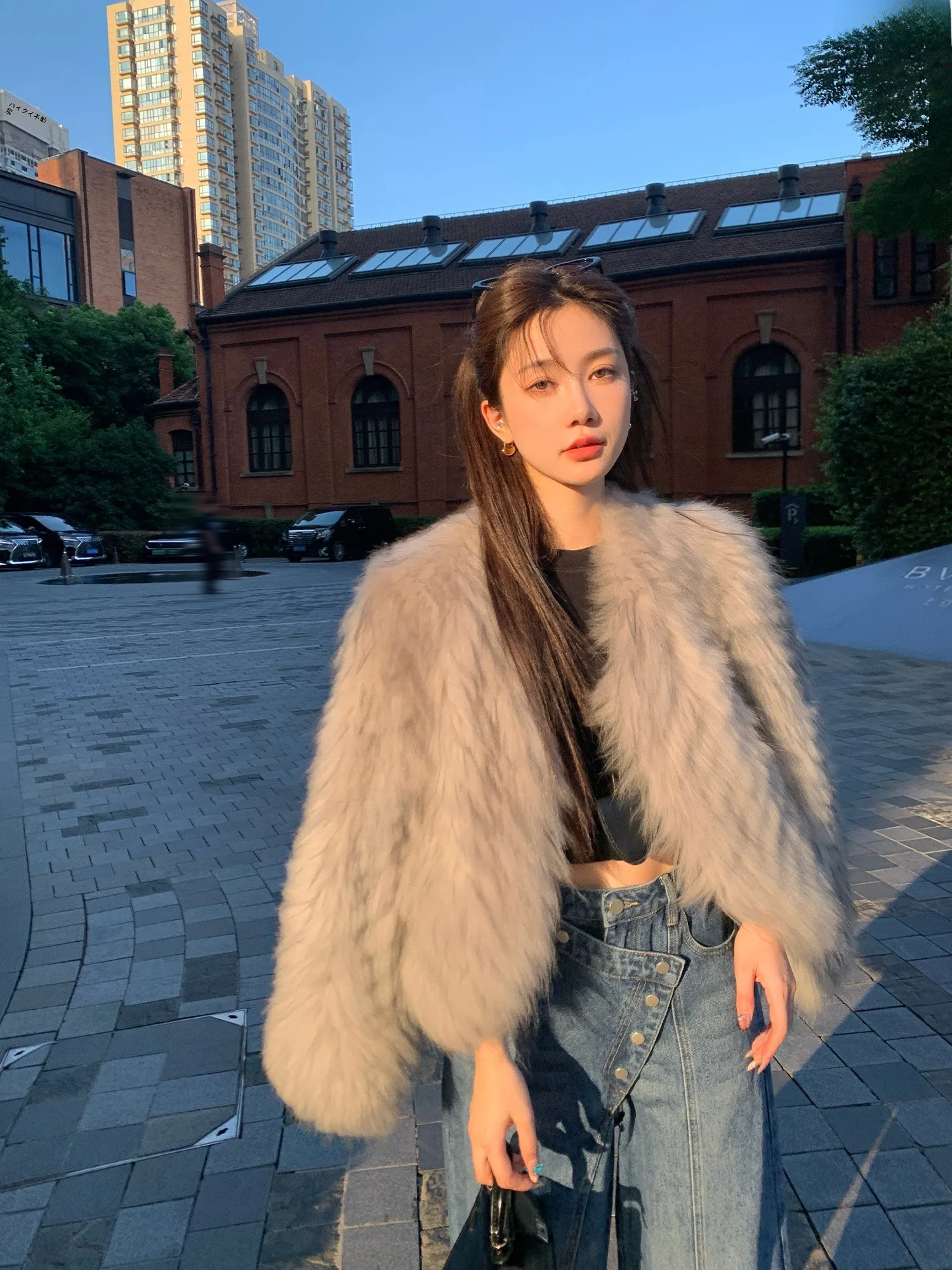 

ManMona ort Young Women's Fur Coat Young ort Sle Rabbit Fur Outerwear Korean Version Commute Sle Loose Fit Long Sve