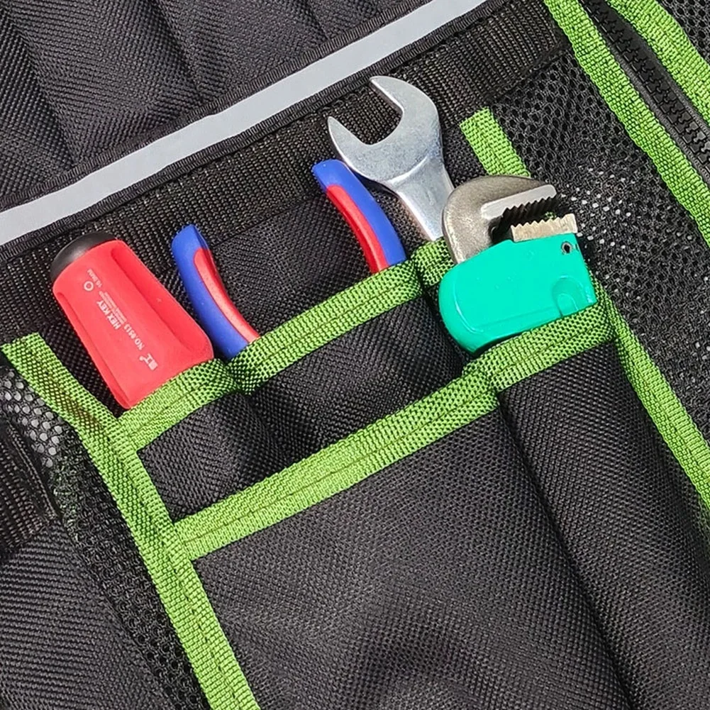 1Set Multifunctional Tool Vest Replacement For Electrician Carpenter Repair Work Multiple Pockets With High-visibility Strips