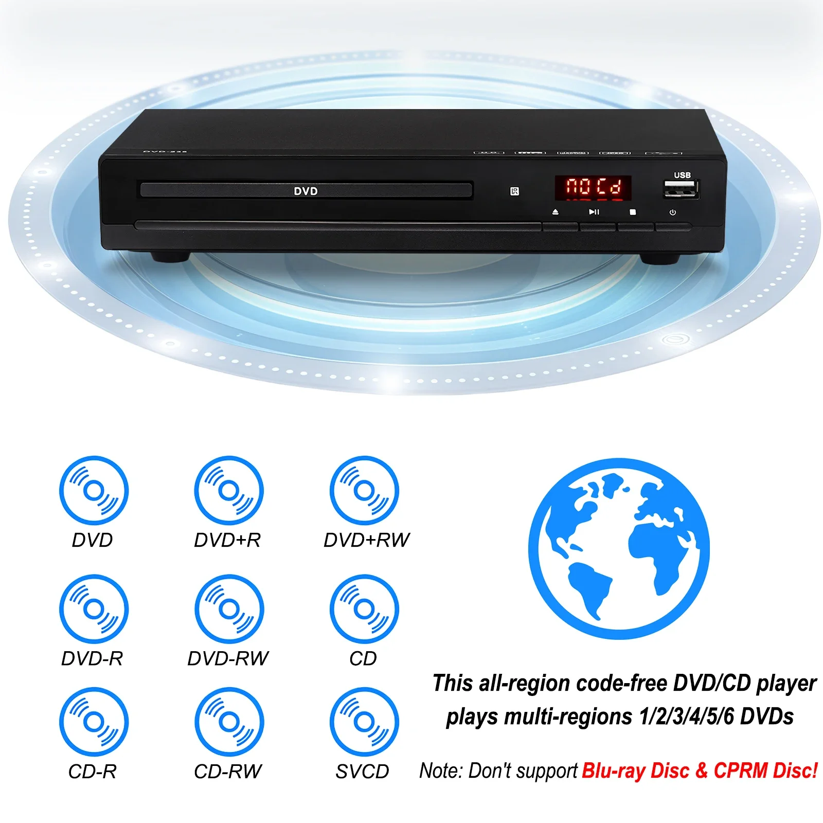 DVD Player DVD 238 1080P HD DVD Player Home Multimedia DVD Player Box For TV DVD CD Players Home Theater Systems HDMI-Compatible