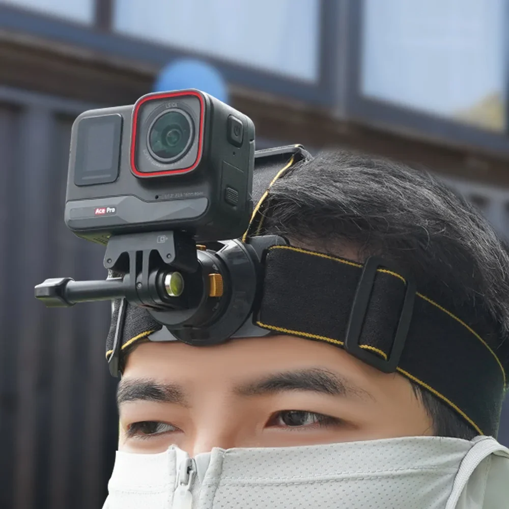 Flymile حزام الرأس جبل ل GoPro 13 12 11 10 9/DJI Action 3 4 /Pocket 3 عقال حزام كاميرا رياضية مدونة فيديو التصوير الفوتوغرافي ملحق