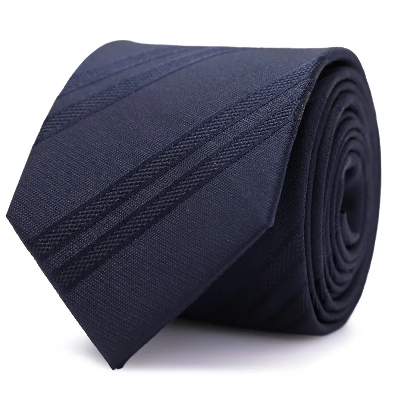 

Silk men's tie, mulberry silk stripe, high-end business wedding hand tie, dark blue gift box