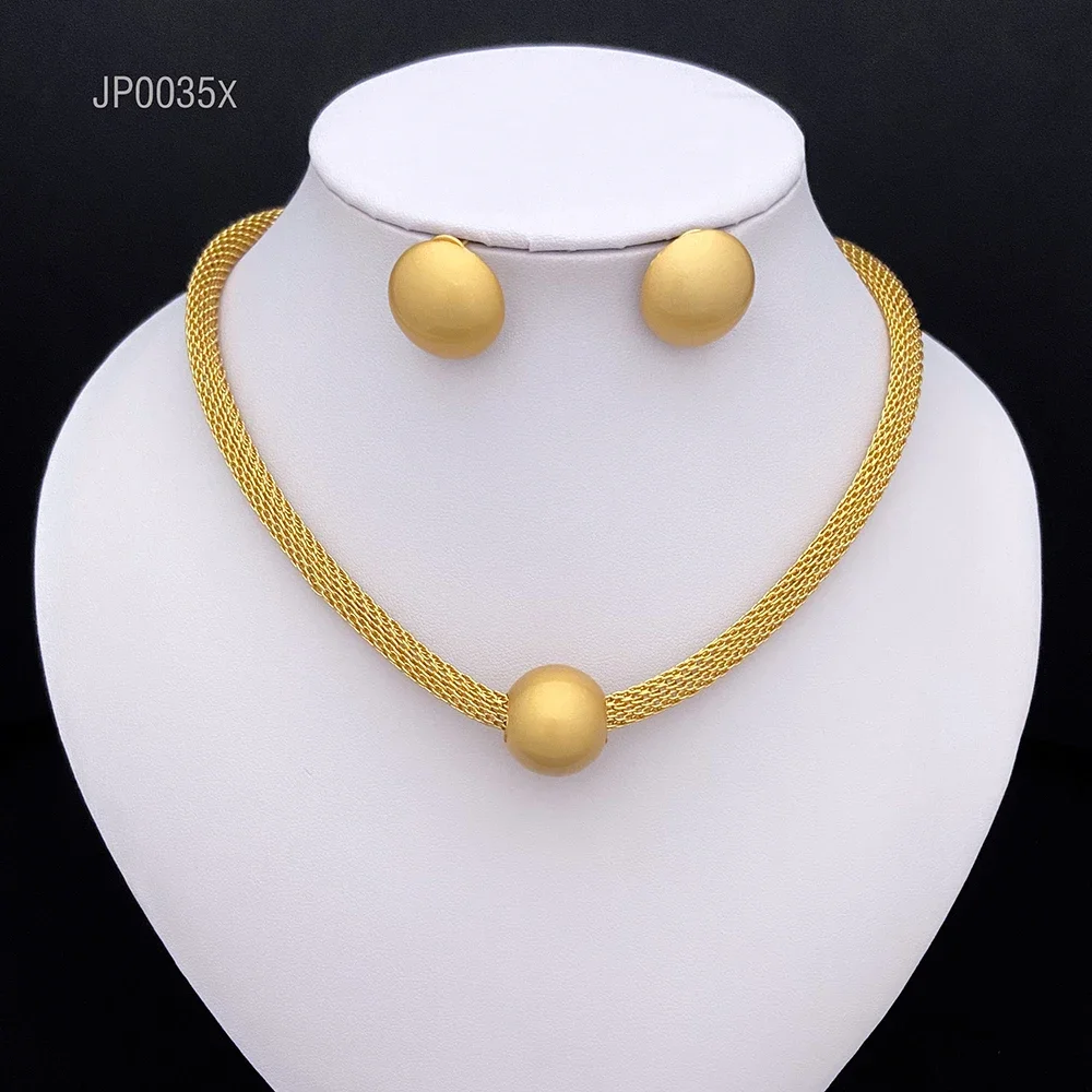 JUEPEI Custom Gold Plated Bridal Costume Jewelry Sets Luxury Jewellery Wedding Earrings Necklace Jewelry Set for Women