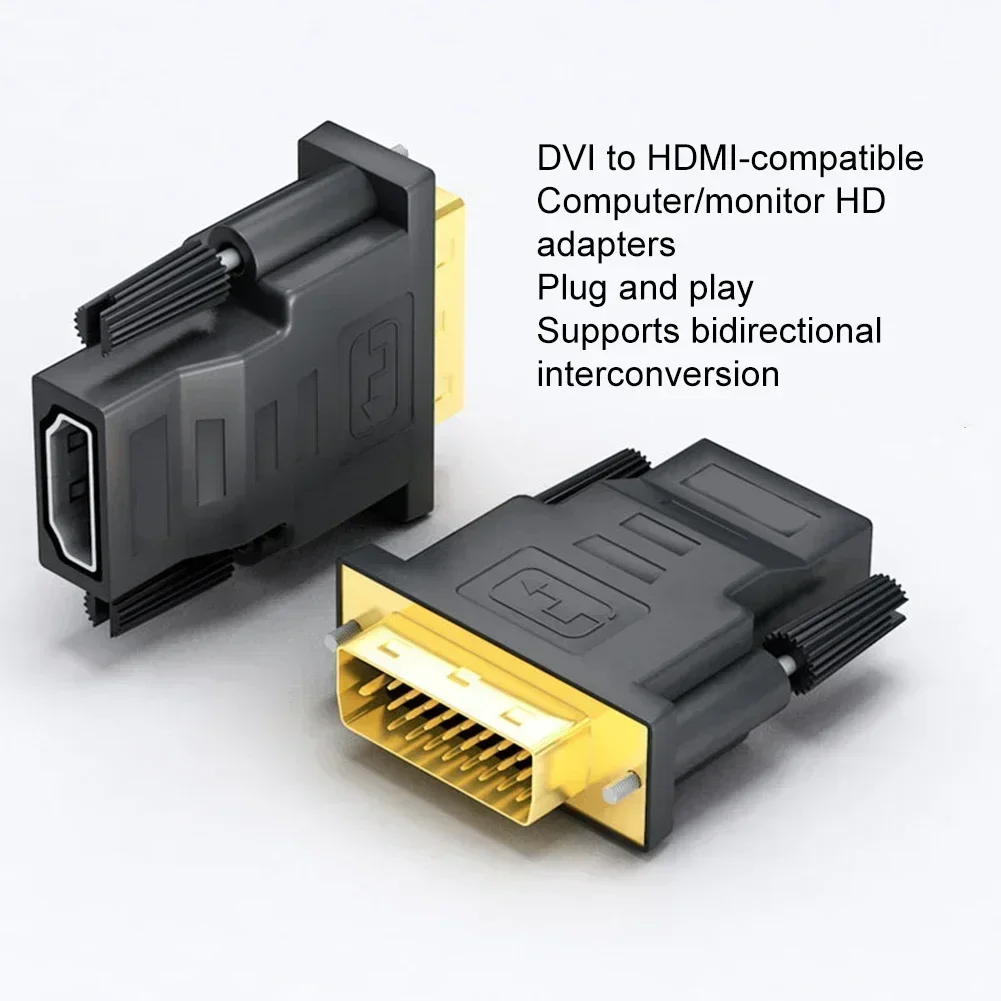 High-Quality 24k Gold Plated DVI To HDMI-compatible Adapter For HDTV Audio Cables & Adapters Replacement Parts