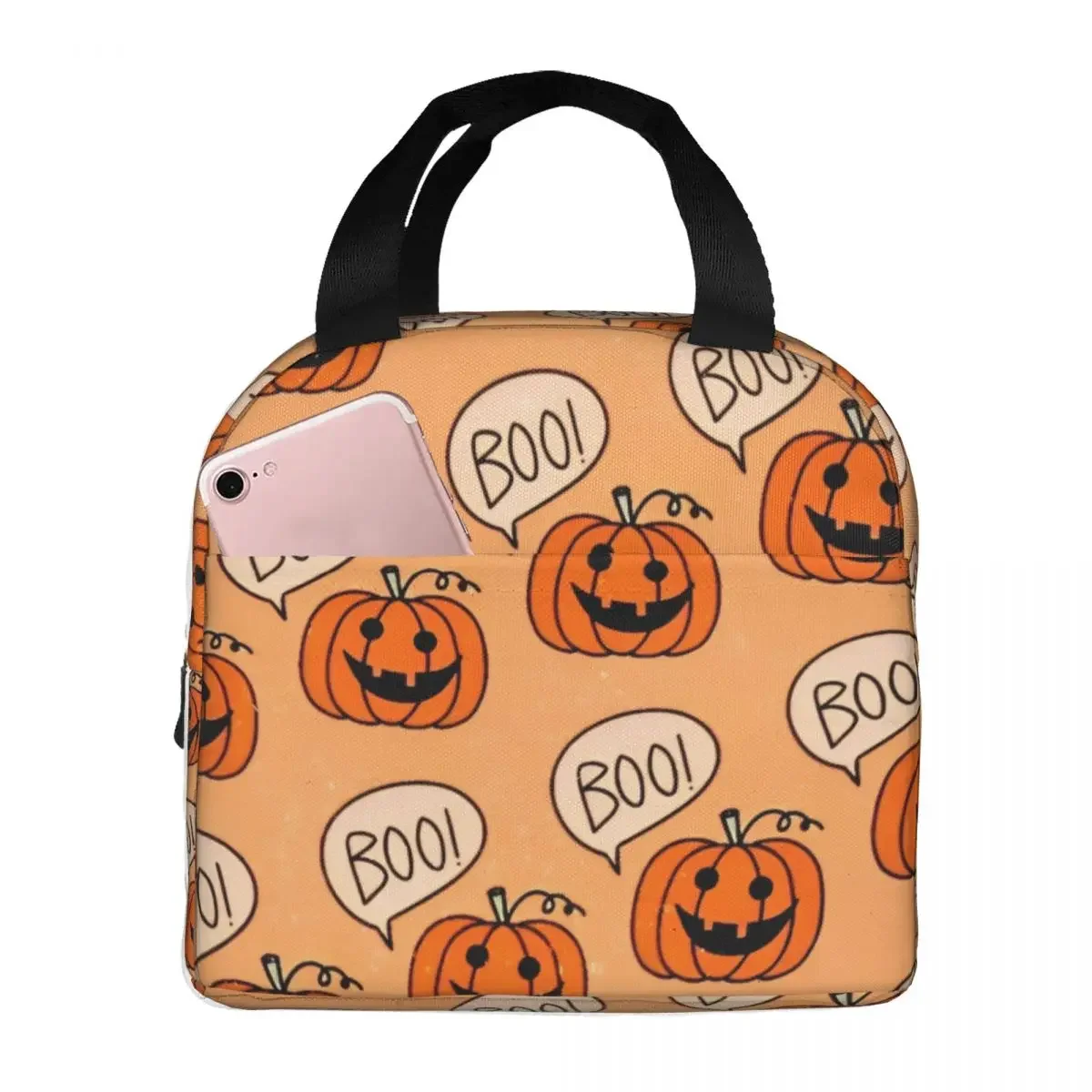 Halloween Pumpkins Ghosts Insulated Lunch Bags Cooler Bag Lunch Container Trick or Treat  Tote Lunch Box Food Storage Bags Work